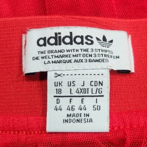 💥HOT ITEM!💥ADIDAS Edgy Chic Pleated Tulle Midi Skirt in Bright Red - Picture 13 of 14